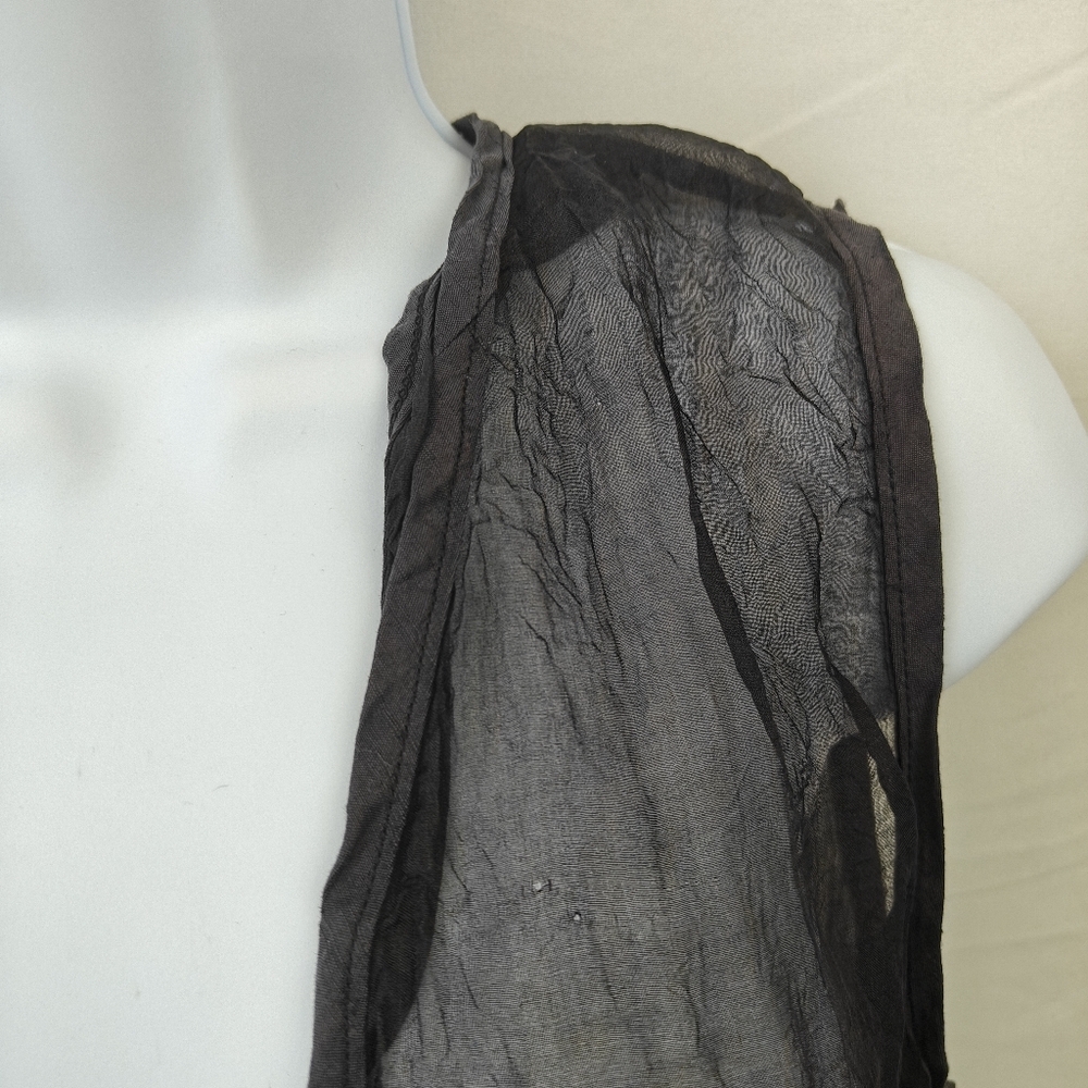 VTG Blue Fish Mesh Silk Navy Blue Boho Blouse Size 0 Women's - Picture 3 of 15